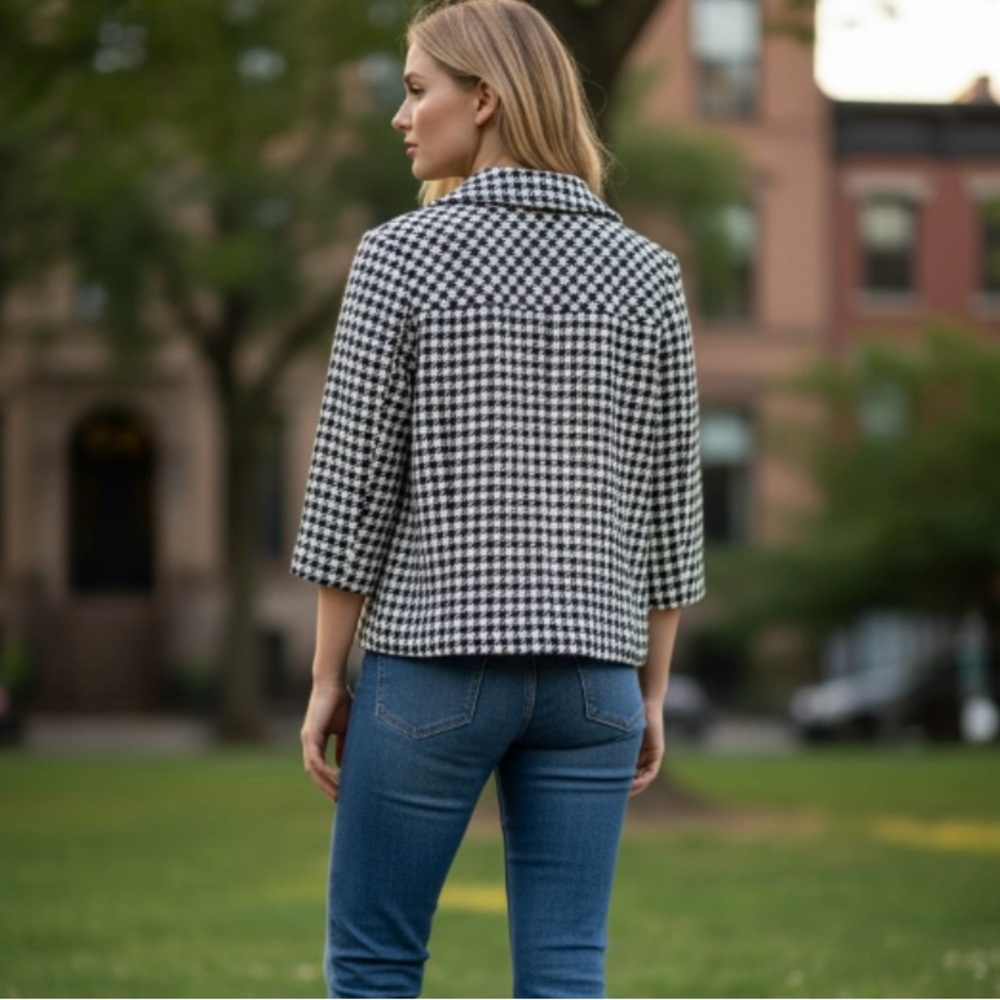 Dressbarn Houndstooth Jacket Size Large - Picture 2 of 12
